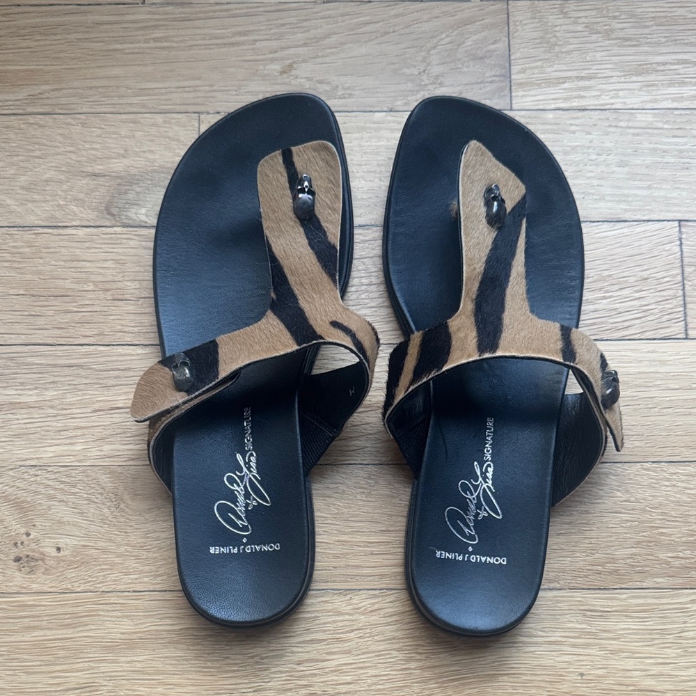 Donald J. Pliner Calf Hair Thong Sandals